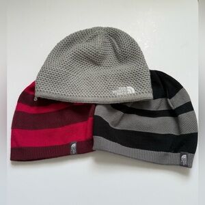 The North Face Beanie Set - Gray, Berry, Black